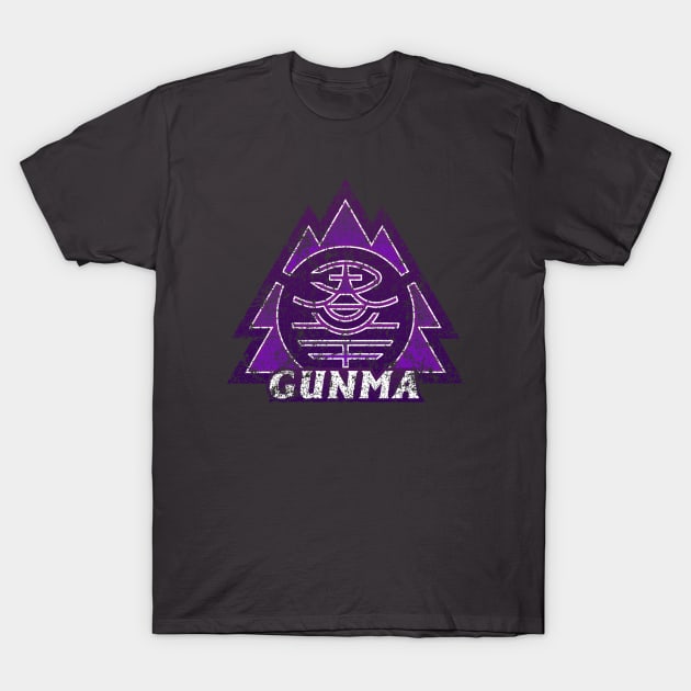 Gunma Prefecture Japanese Symbol Distressed T-Shirt by PsychicCat